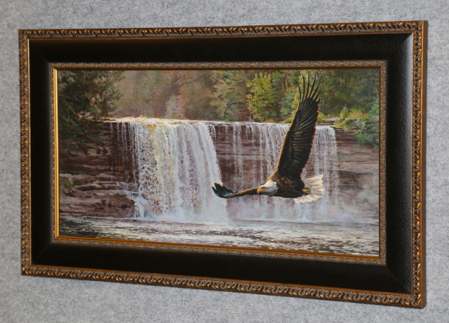 Upper Falls Fly By - Framed 29" x 17". Not necessarily this frame but of similar size and qualilty.